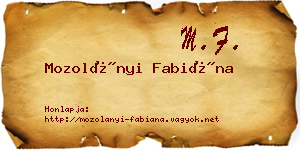 Mozolányi Fabiána névjegykártya